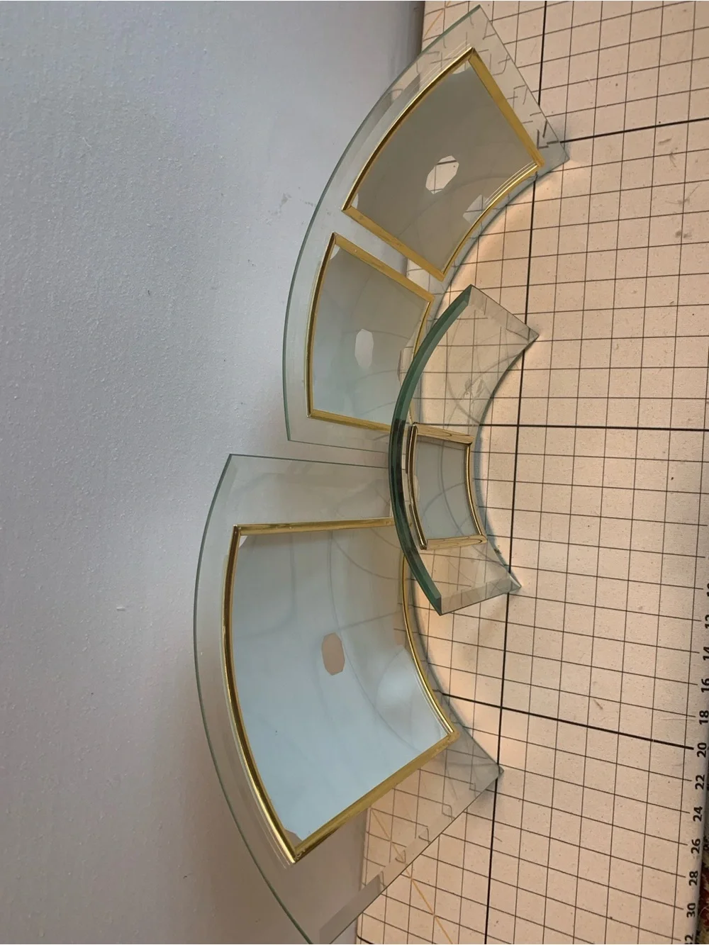 Set of 3 MCM Curved Beveled Glass Frames
